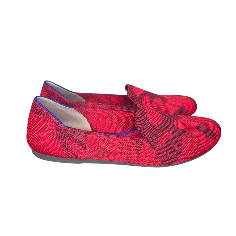 Rothy's The Loafer Womens 5.5 Red Camo Knit Washable Comfort Flats